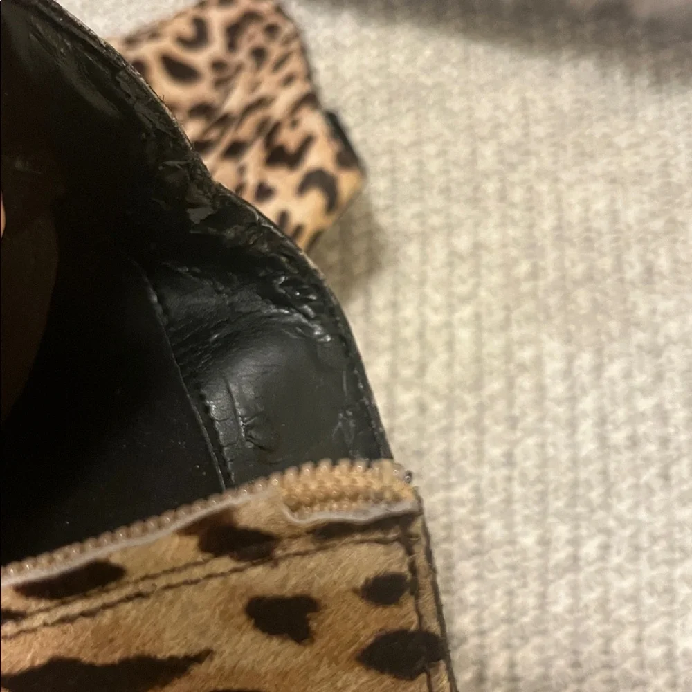 Sam Edelman Women’s Kinzey Pony hair Leopard Pointy Kitten Heel Ankle Boots 6